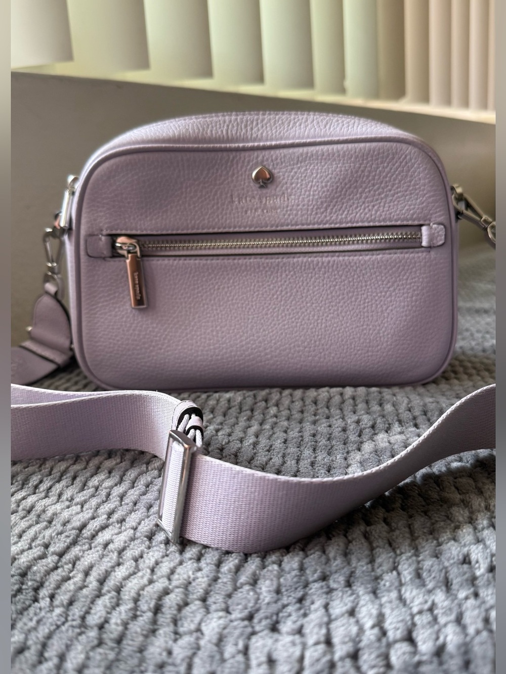 kate spade EMMA Lilac Pebbled Leather Crossbody Camera Bag